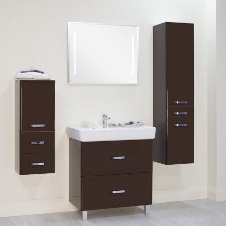 Шкаф-пенал AQUATON Америна тёмно-коричневый