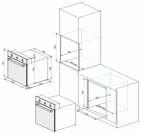 Духовой шкаф Электрический Darina 2V5 BDE 112 708 M зеркальный/черный