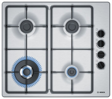 Газовая варочная поверхность Bosch PBH6B5B60 нержавеющая сталь